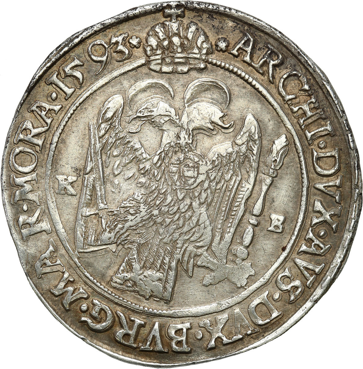 Węgry. Rudolf II (1576-1608). Talar 1593 KB, Kremnica
